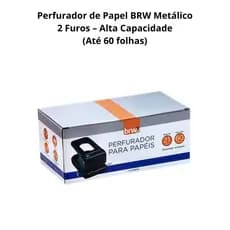 Perfurador de Papel BRW Metálico 2 Furos – Alta Capacidade (Até 60 folhas)