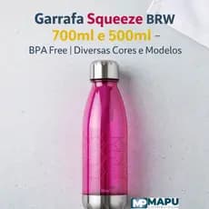 Garrafa Squeeze BRW 500ml ou 700ml – BPA Free  - Diversas Cores e Modelos