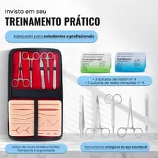 Kit 19 Com Simulador De Sutura Treino Com Pinça Pinca Veterinaria F