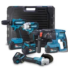 KIT FERRAMENTAS MULTIFUNÇÕES 4 EM 1 PROFISSIONAL 68V 6.0MAH CHAVE DE IMPACTO PARAFUSADEIRA ESMERILHADEIRA E MARTELETE