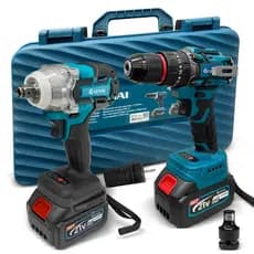 Kit 2 Em 1 Parafusadeira E Chave De Impacto 21V + Maleta Liquida