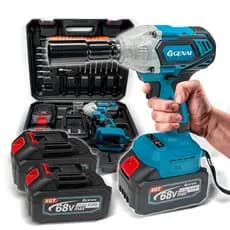 Chave De Impacto 68v 2 Bateria Max Litium 6.0AH Brushless + 26 Acessorios Profissional ENVIO IMEDIATO