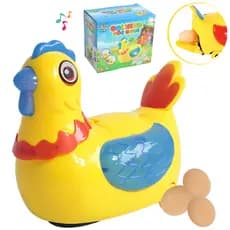 Galinha De Brinquedo Robô Infantil Anda Bota Ovos Luz Som