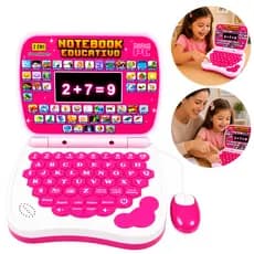 Laptop Notebook Educativo Bilingue Infantil Didático Interativo De Brinquedo C/mouse Menino