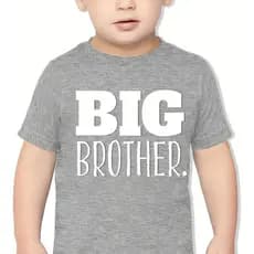 Camiseta Infantil Gola Redonda Escrito Big Brother Meu Irmão
