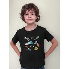 Camiseta Blusa Infantil Desenho Ferramentas Casa Mart Fur