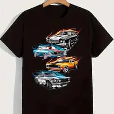 Camiseta Blusa Infantil Desenho Carros Esportivos Arrancada