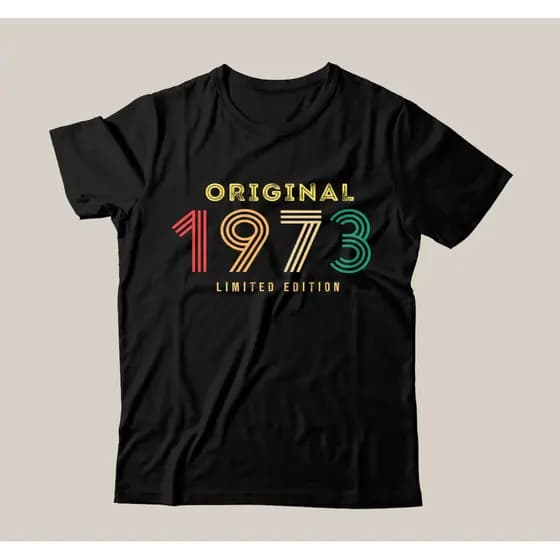 Camiseta Preta Casual Original Limited Editom Ano 1973