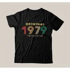 Camiseta Preta Casual Original Limited Edition Ano 1979