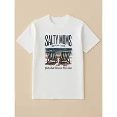 Camiseta Feminina Estampa Mar Cadeira Praia Mães Viajantes