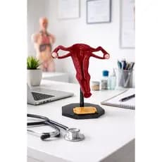 Modelo Anatômico Útero Feminino Realista com Endométrio | Trompas e Ovários | Didático para Anatomia