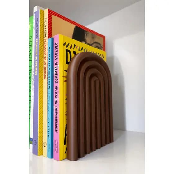 Aparador de Livros Arco Moderno Decorativo – Suporte Organizador de Livros para Estante e Escritório