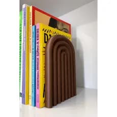 Aparador de Livros Arco Moderno Decorativo – Suporte Organizador de Livros para Estante e Escritório