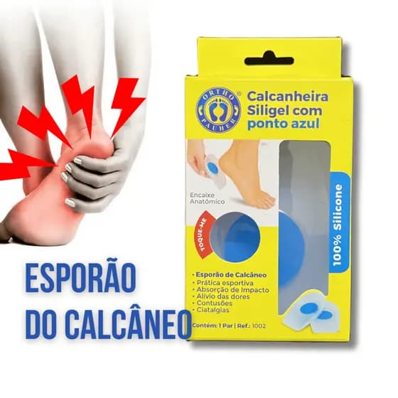 Palmilha Calcanheira Silicone Gel Ortopédica Esporão Fascite Plantar Original Ortho Pauher