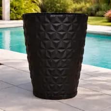 Vaso de Planta Coluna Diamante com Prato M