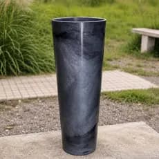 Vaso Cone Planta Coluna Ibiza Luxo Decorativo Marmorizado Polietileno