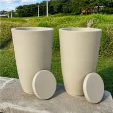 Kit 2 Vaso De Planta Cone Brilhante Luxo Decorativo P