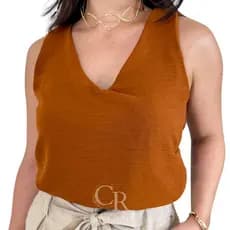 Blusa Feminina Alça Larga Tecido Duna