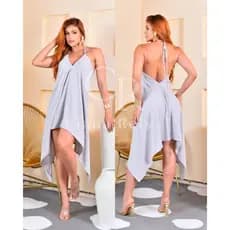 Vestido Casual Envelope Multiuso de Bico Pontas