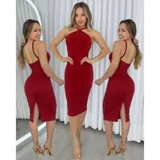 Vestido Midi Tubinho Canelado