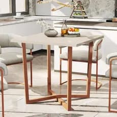 Mesa De Jantar 80x80 4 Lugares Valence Industrial Pés Em Aço Tampo MDF Cozinha Apartamento Compacta