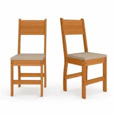 Kit 2 Cadeiras De Jantar Estofada Milano Pés Encosto MDP Reforçada Pintura UV