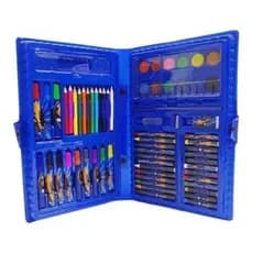 Estojo Maleta Pintura 48 Peças Infantil Canetinhas Giz Lápis de Cor - COR AZUL