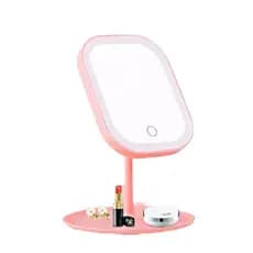 Espelho De Maquiagem Mesa Inteligente Com Luz LED USB Portátil Dobrável Ajustável Touch Oval