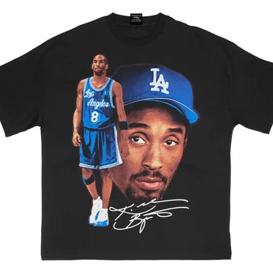 Camiseta De Algodão Alta Qualidade Kobe La Premium Estampa Realista Alta Qualidade