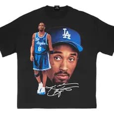 Camiseta De Algodão Alta Qualidade Kobe La Premium Estampa Realista Alta Qualidade