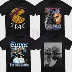 Camiseta Básica Tupac Vintage Camisa 100% Algodão Streetwear Temos Plus Size Premium