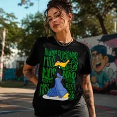 Camiseta Feminina Patolino Camisa Calça De Shopping Personagem Algodão Premium Envio Imediato