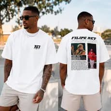 Camiseta Filipe Ret Cantor Rap Artista Camisa Básica Unissex Biografia Exclusiva