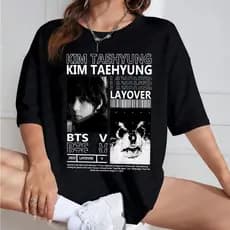 Camiseta Kpop Kim Taehyung BTS Blusa Algodão Premium Envio Rapido