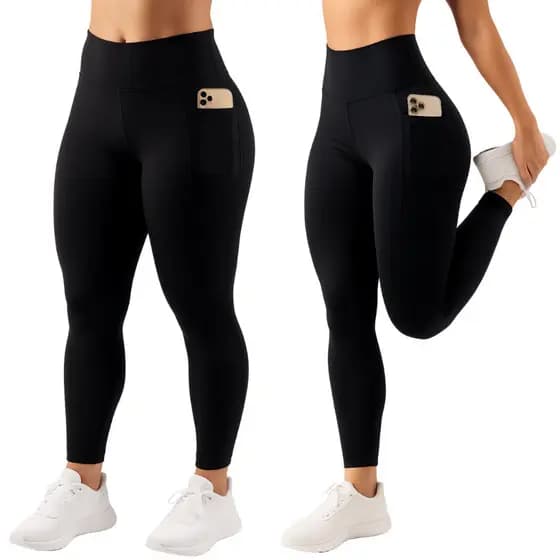 Calça Legging com Bolso lateral Feminina Suplex Cós Largo Academia Fitness Cós Largo Compreesão