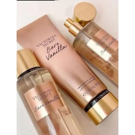 Kit Body Splash + Loção Hidratante Top Baunilha Bare Creme de HIdratação Perfume Corporal Inspiração
