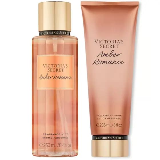 Kit Amber Body Splash + Hidratante Feminino Cheiro Doce Amadeirado Elegante Longa Duração Perfume Corporal Oferta