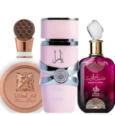 Kit 3 Perfumes Árabe Feminino100ml Fragrâncias Inspiradas Saba Yara Fhakar Rose, Sofisticados SIMILAR