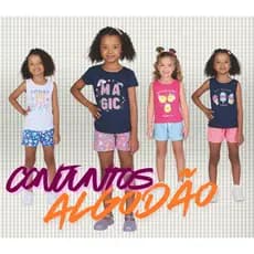 4 conjuntos menina Viston Premium Algodão Top Lindo e Confortável 1 ao 8