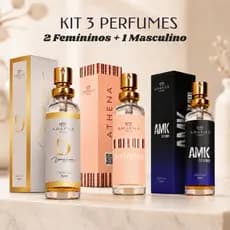 Kit 3 Perfumes  15ml 1 Masculino e 2 Femininos Fragrâncias Alta Fixação Premium