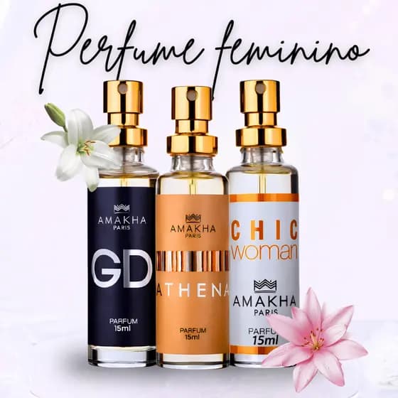 Kit 3 Perfumes Feminino Fragrâncias Intensa  Marcantes  Elegantes  e  Duradouras