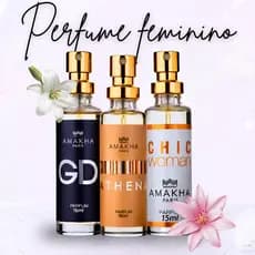 Kit 3 Perfumes Feminino Fragrâncias Intensa  Marcantes  Elegantes  e  Duradouras