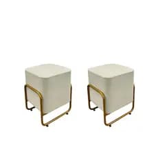 puffe Puff para sala quadrado banqueta banquinho pés em ferro suede moderno lindo kit sala