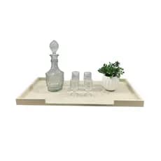 Bandeja Decorativa Grande Cantinho Do Café Bebidas Bar Luxo retangular com borda 60x35