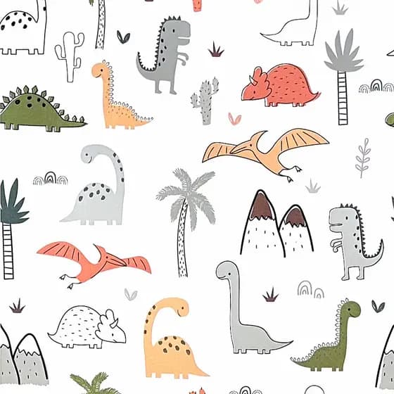 Papel de Parede Dinossauro Colorido Adesivo - Auto Adesivo quarto sala Decorativo Infantil