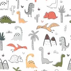 Papel de Parede Dinossauro Colorido Adesivo - Auto Adesivo quarto sala Decorativo Infantil