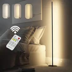 Luminária de assoalho LED simples estilo europeu de 100 cm com tempo de ajuste de controle remoto-G5
