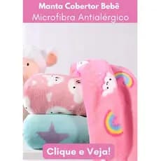 Manta Cobertor de Bebe Estampada 90 x 1,00m Menina e Menino Cobertinha de Berço Mantinha