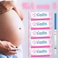 Kit 5 Teste De Gravidez Confira + Copo De Coleta - Resultado 1 Minuto