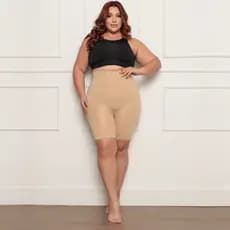 Cinta Shorts Bermuda Modelador Plus Size GG XGG Tamanho Grande Grávida Reduz Barriga Culote